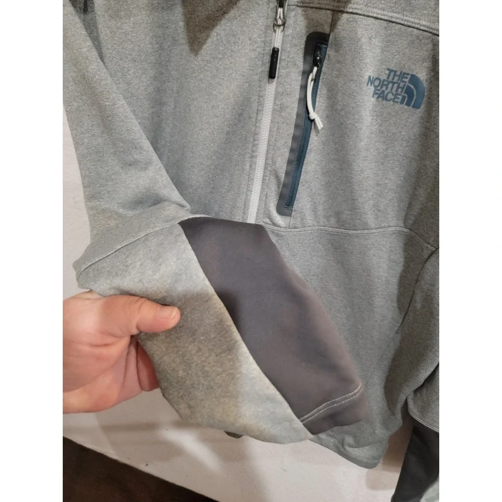 The North Face Mens XL Pullover Grey Heathered 1/4 Zip Tech Fleece‎ CY652 Jacket
